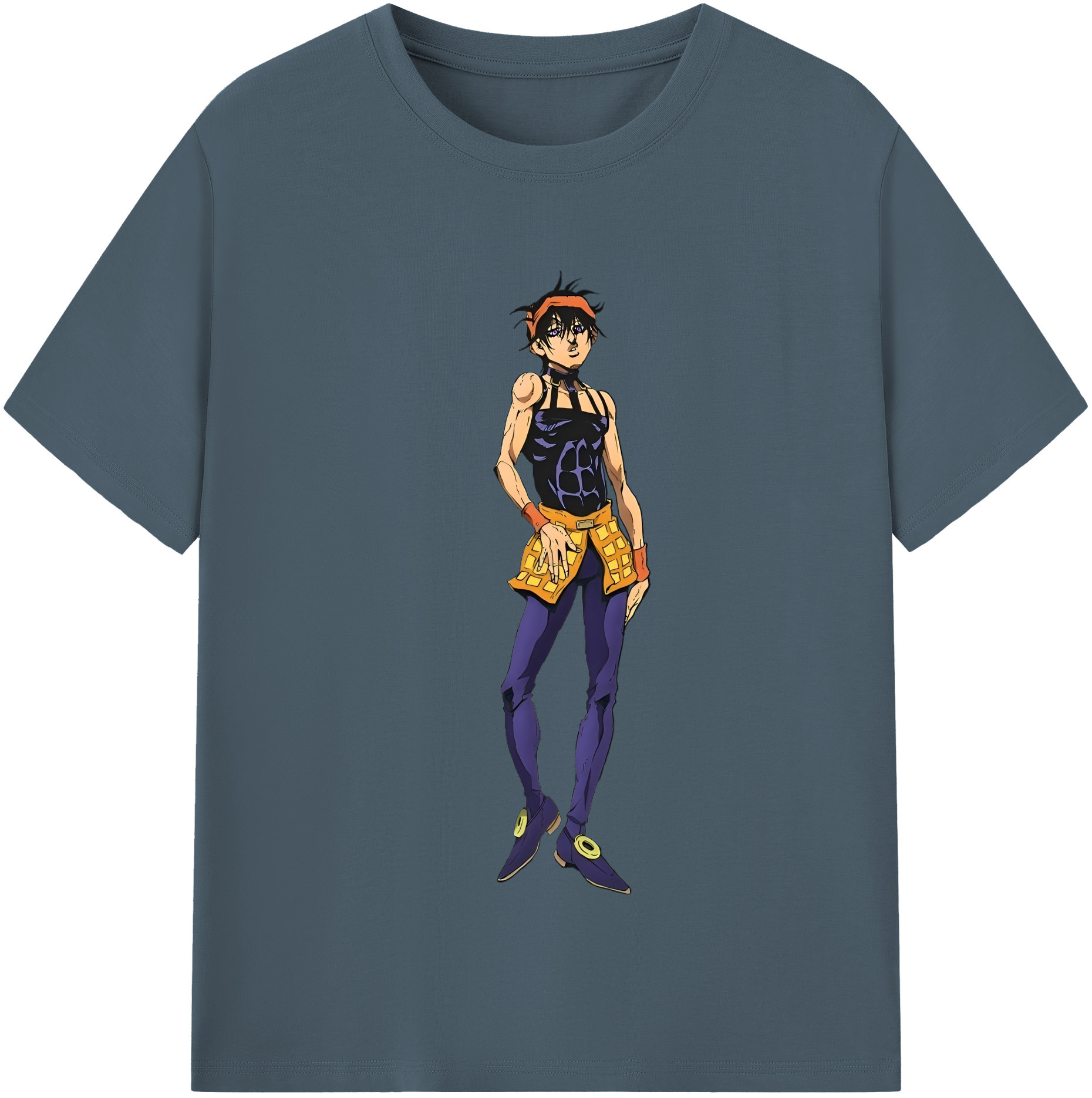 （画像用） ジョジョの奇妙な冒険 ナランチャ?ギルガ JoJo's Bizarre Adventure Narancia Ghirga 綿100％半袖Tシャツ（フロントプリント）